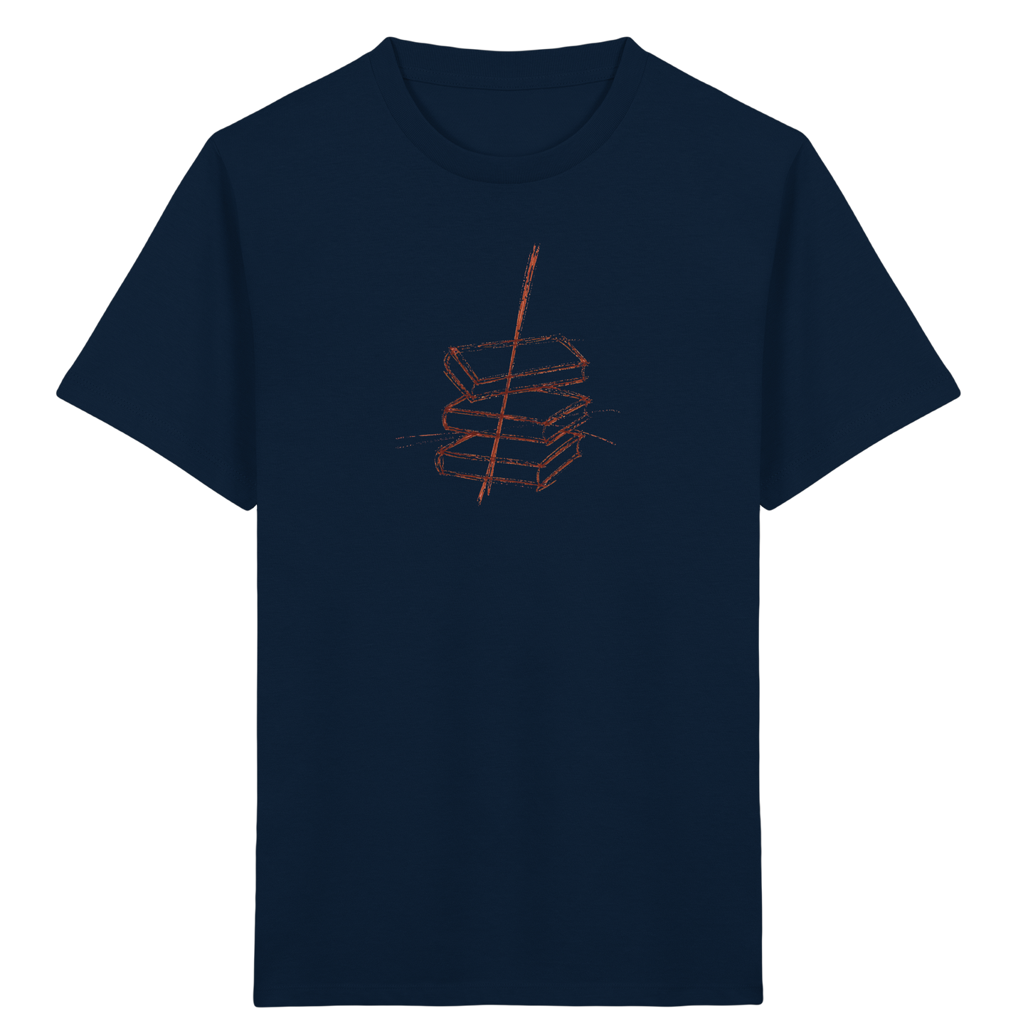 Schiefe Bücherburg mit Bleistift - Kinder Bio T-Shirt
