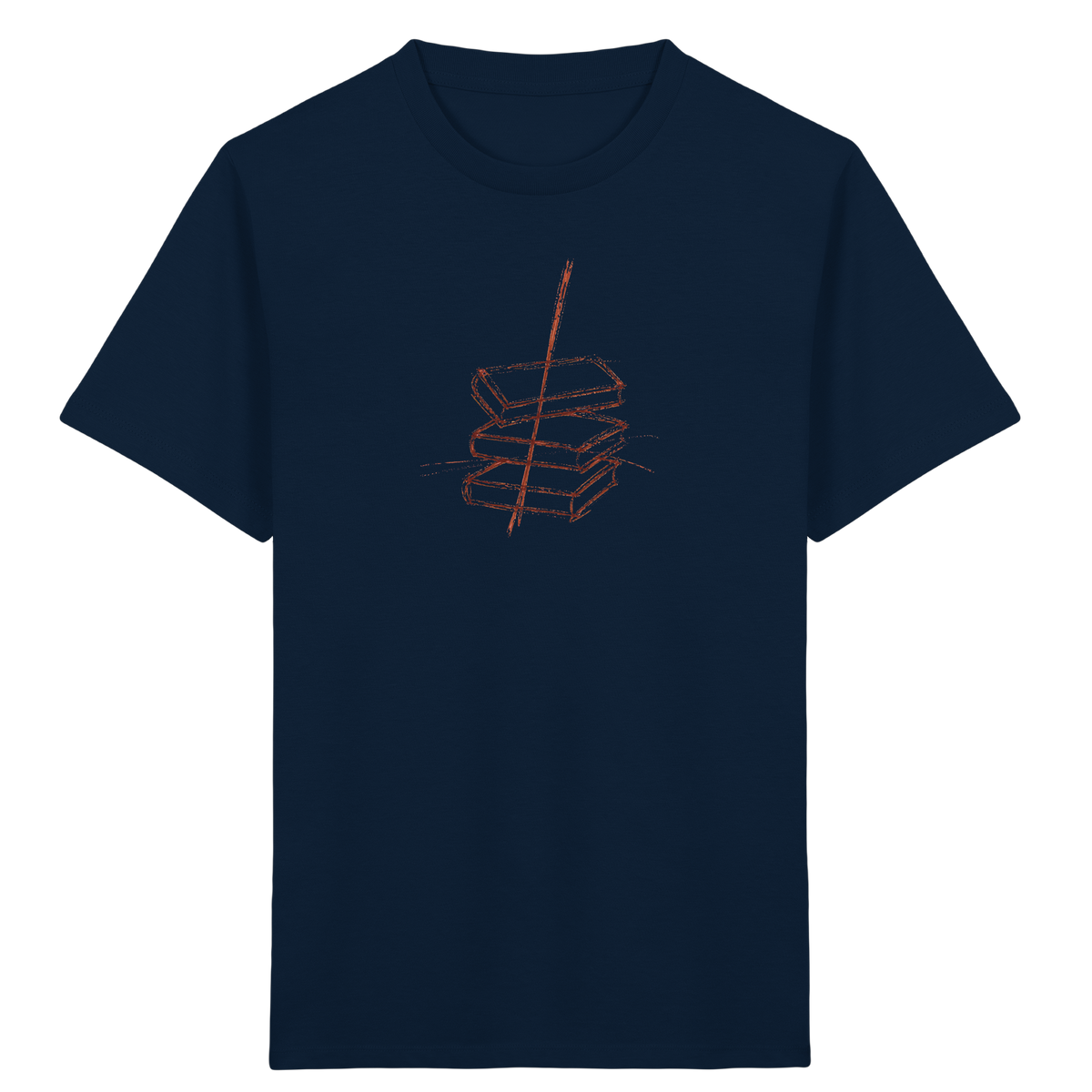 Schiefe Bücherburg mit Bleistift - Kinder Bio T-Shirt