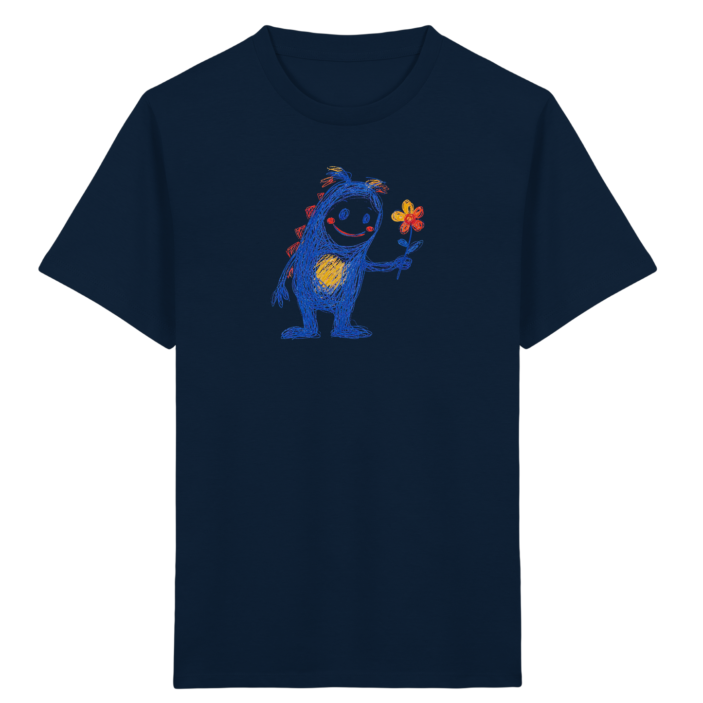 Blumenfreund Monster mit Blume - Kinder Bio T-Shirt