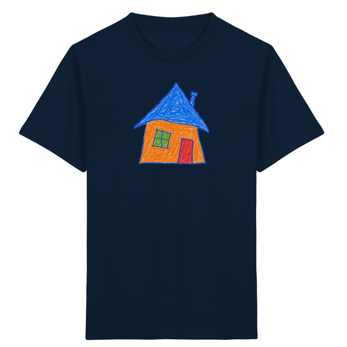 Oranges Haus mit Schornstein - Kinder Bio T-Shirt