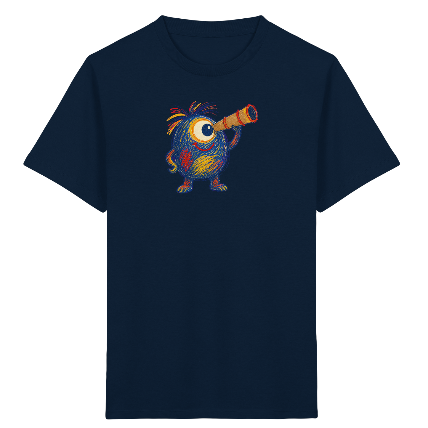 Mondgucker Monster mit Teleskop - Kinder Bio T-Shirt