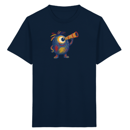 Mondgucker Monster mit Teleskop - Kinder Bio T-Shirt