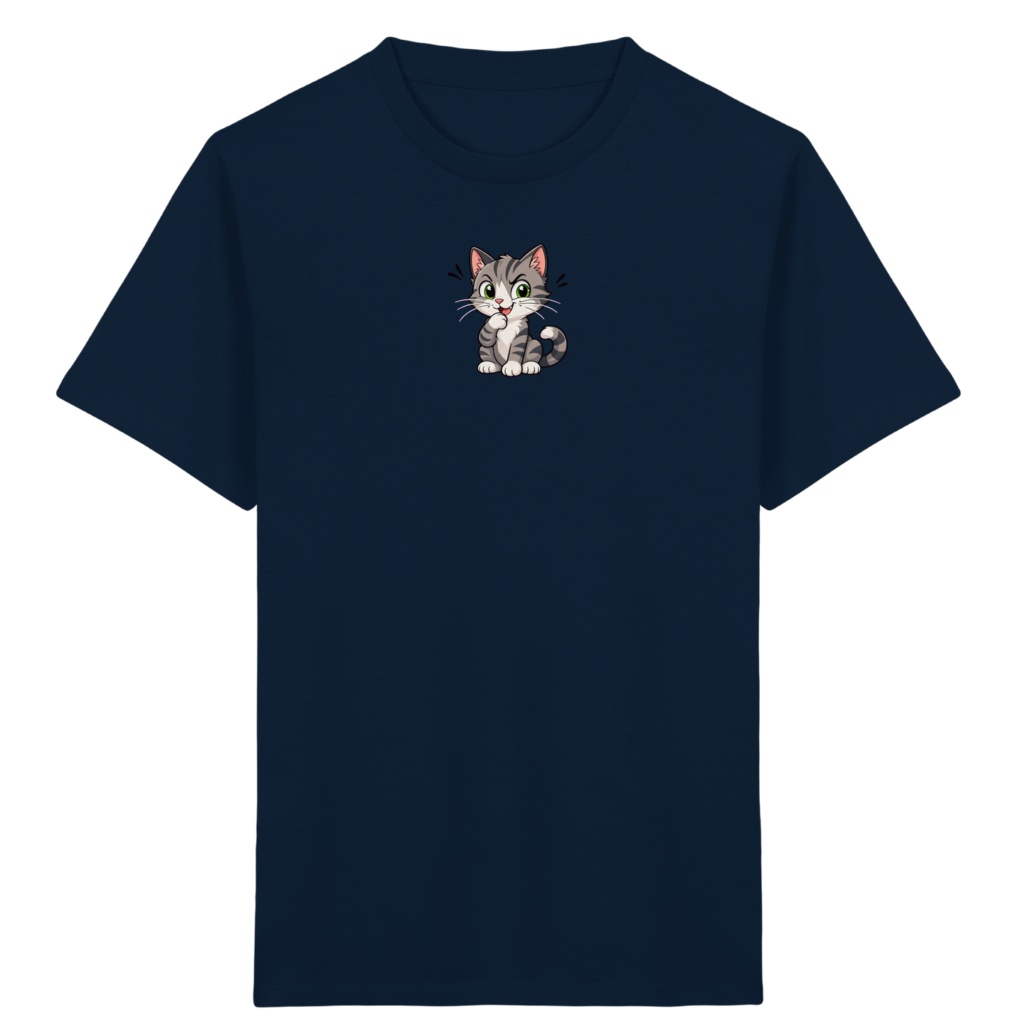 Cartoon Katze T-Shirt: Verspielter Blickfang! - Kinder Bio T-Shirt