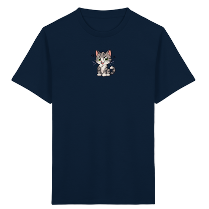 Cartoon Katze T-Shirt: Verspielter Blickfang! - Kinder Bio T-Shirt
