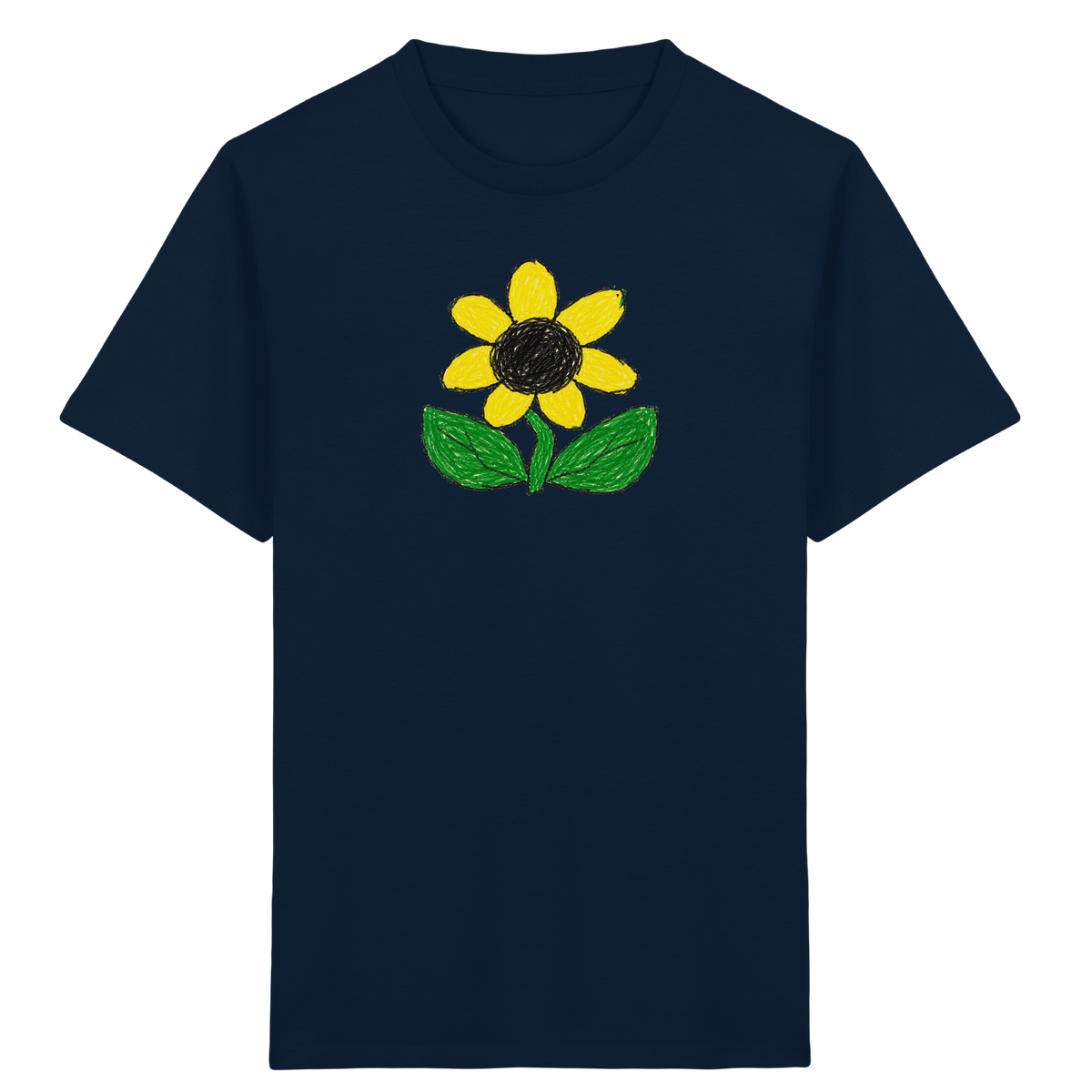 Kritzel Sonnenblume Kinder Shirt - Kinder Bio T-Shirt
