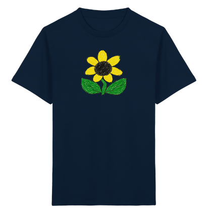 Kritzel Sonnenblume Kinder Shirt - Kinder Bio T-Shirt