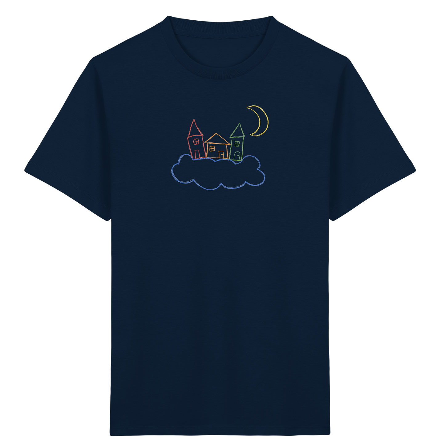 Verspieltes Kinder T-Shirt schwebende Häuser - Kinder Bio T-Shirt
