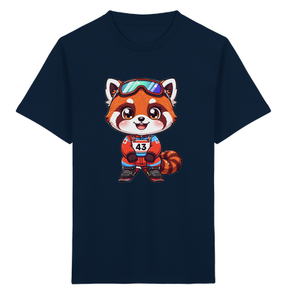 Roter Panda auf Skiern – Kinder Bio-T-Shirt