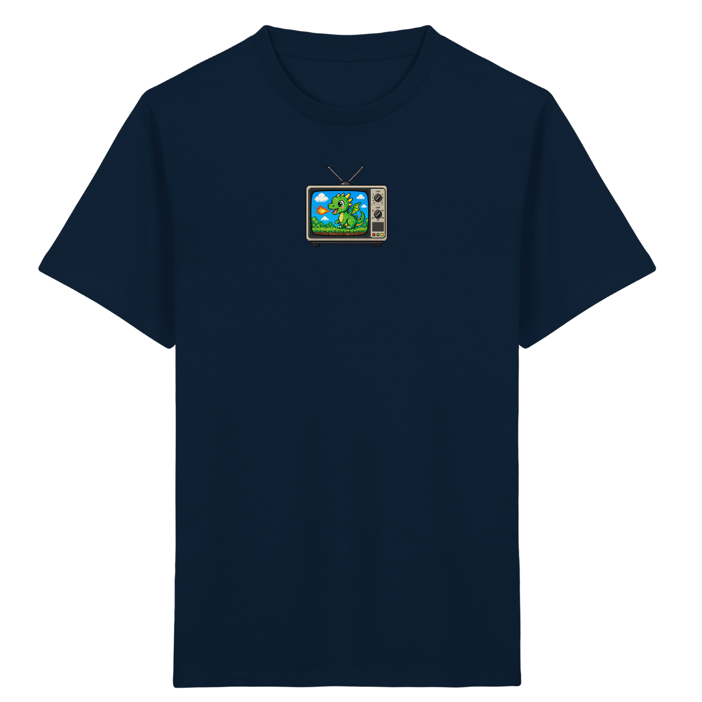 Pixel Drache im Retro TV Shirt - Kinder Bio T-Shirt