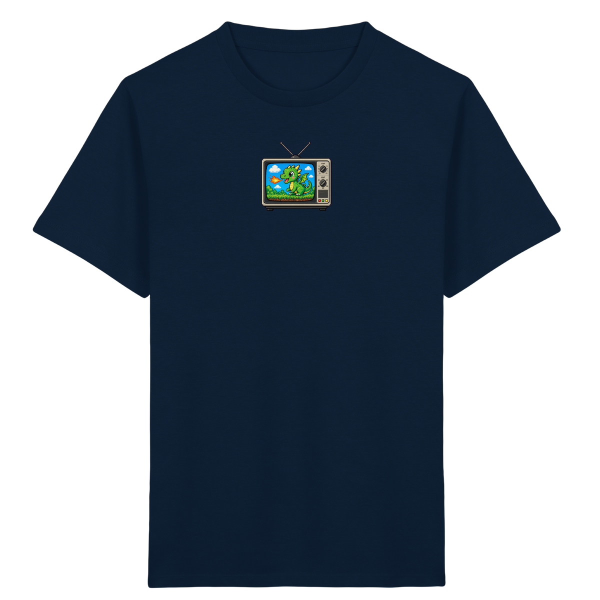 Pixel Drache im Retro TV Shirt - Kinder Bio T-Shirt