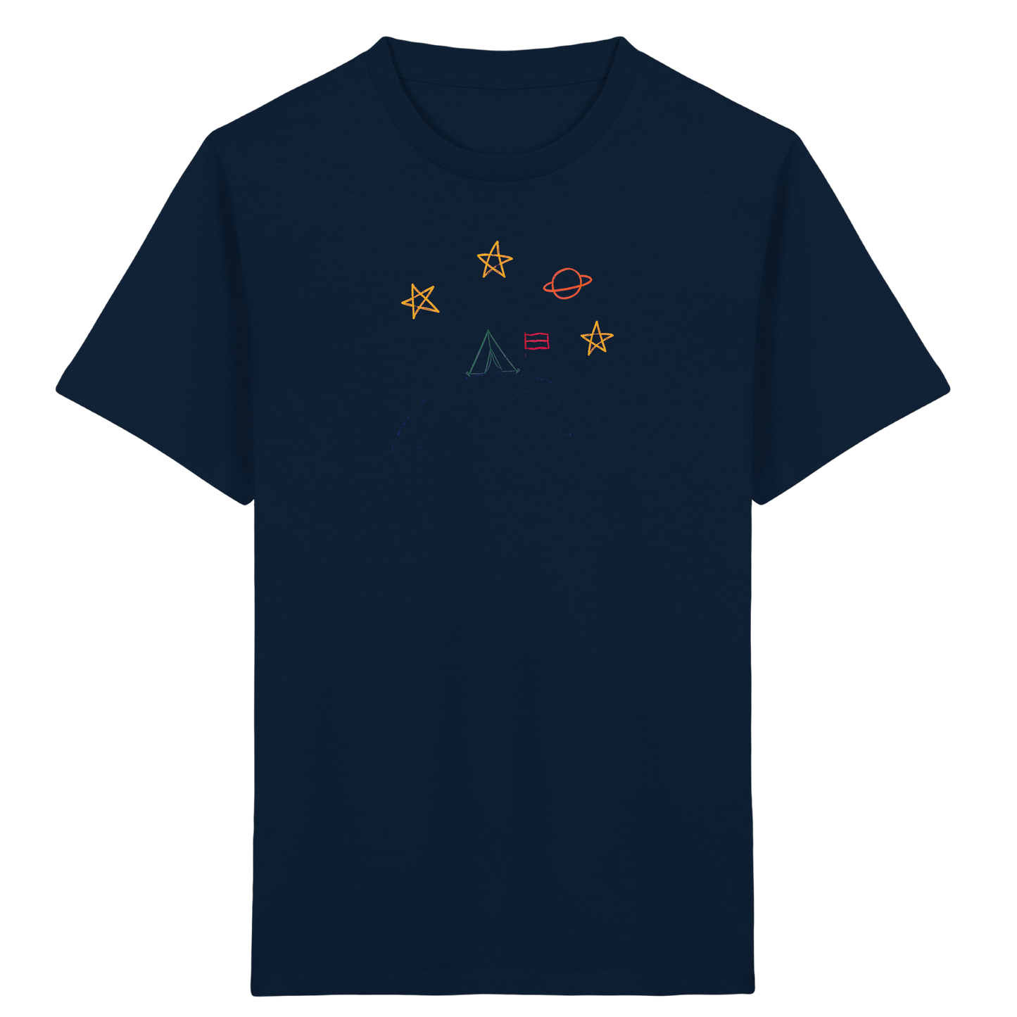 Abenteuerliches Weltraum Camping Kinder T-Shirt - Kinder Bio T-Shirt