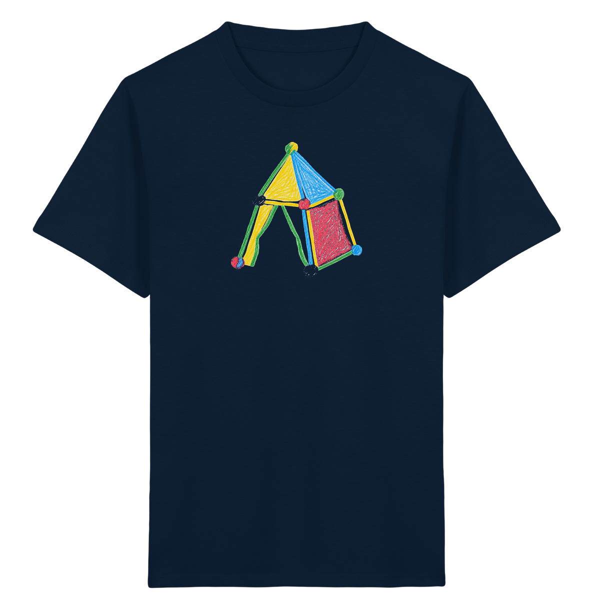 Buntes Farbpunkt Zelt Motiv - Kinder Bio T-Shirt