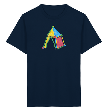 Buntes Farbpunkt Zelt Motiv - Kinder Bio T-Shirt