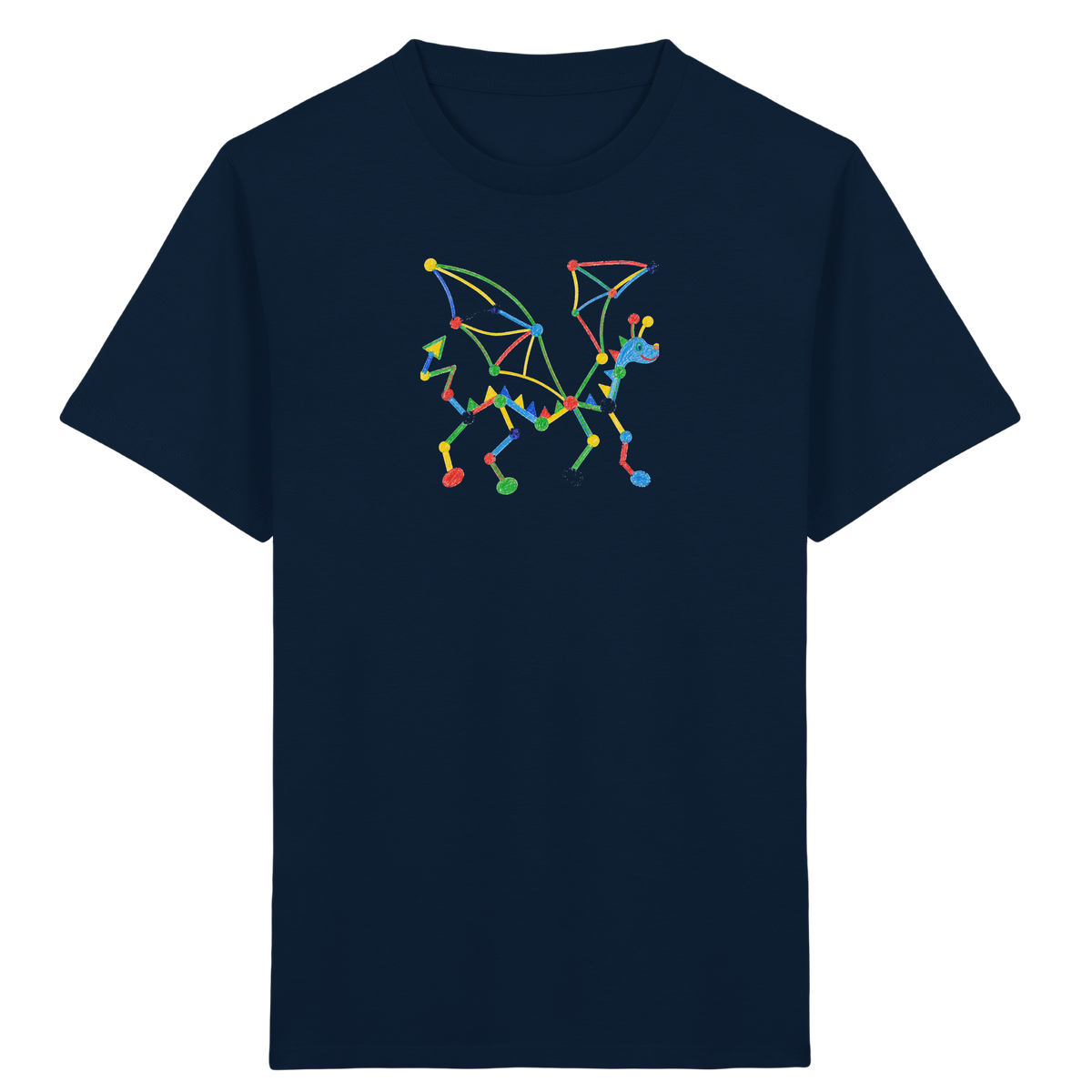 Bunter Farbpunkt Drache - Kinder Bio T-Shirt