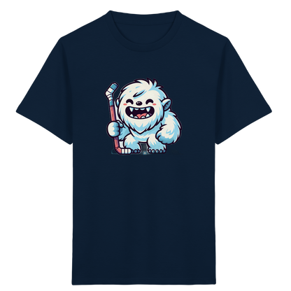 Yeti mit Eishockeyschläger Kinder T-Shirt