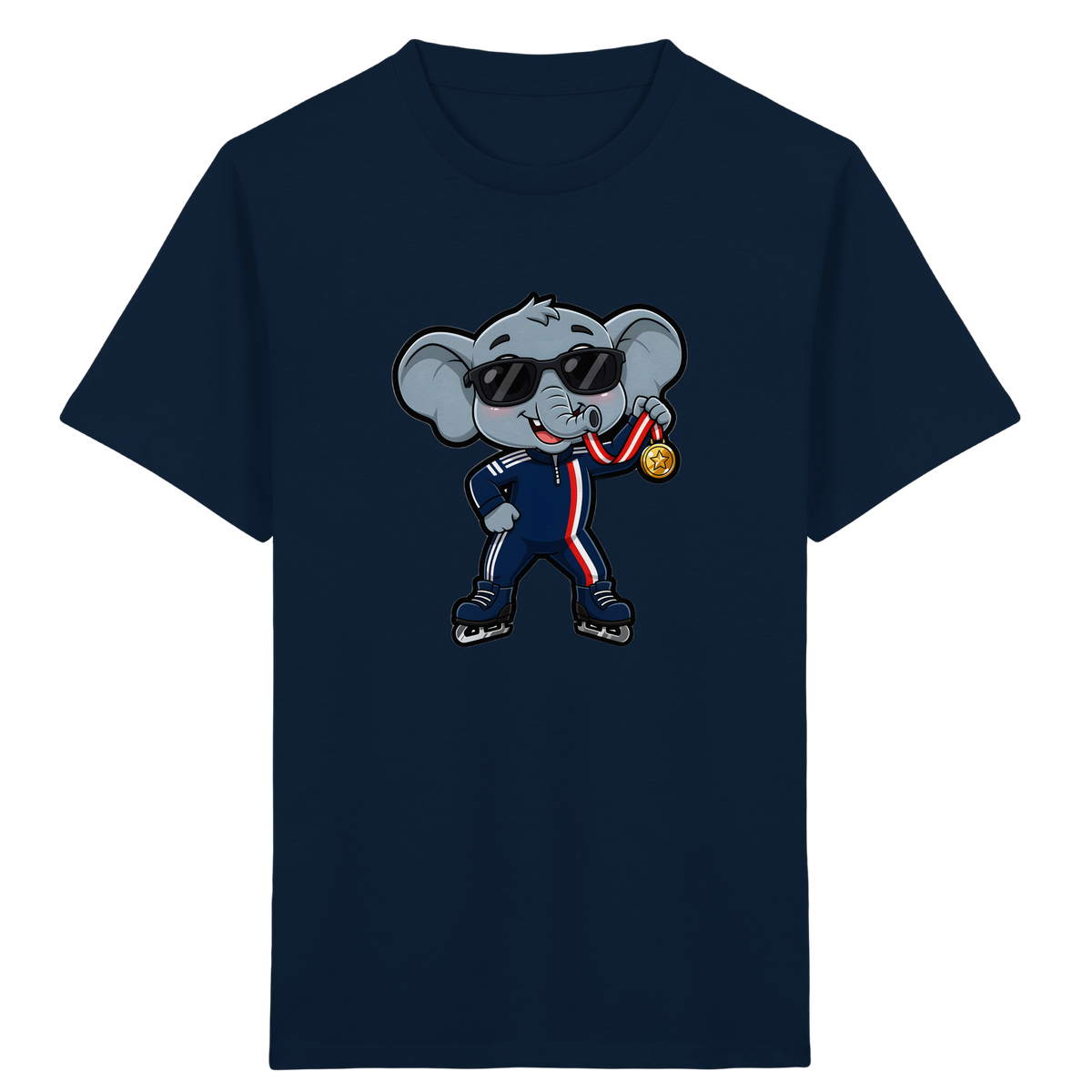 Eislaufender Elefant: Cooles T-Shirt für Kinder - Kinder Bio T-Shirt