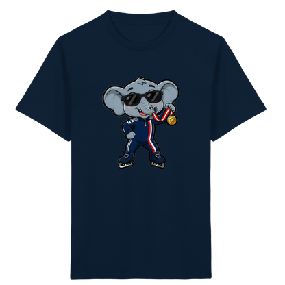 Eislaufender Elefant: Cooles T-Shirt für Kinder - Kinder Bio T-Shirt