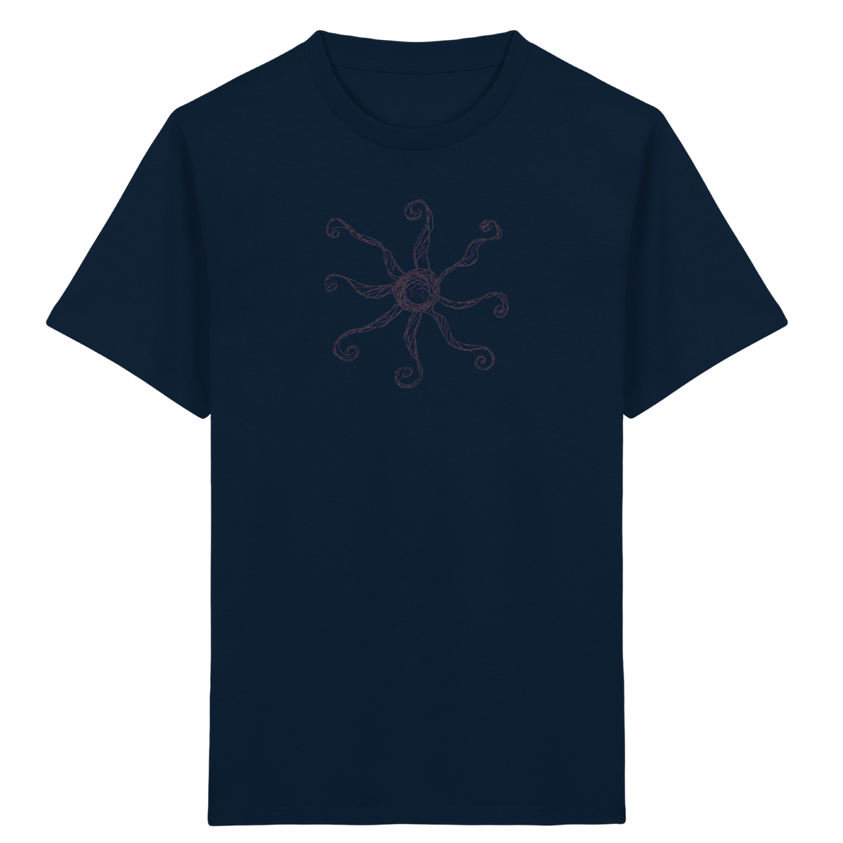 Oktopus von oben Kinderzeichnung - Kinder Bio T-Shirt