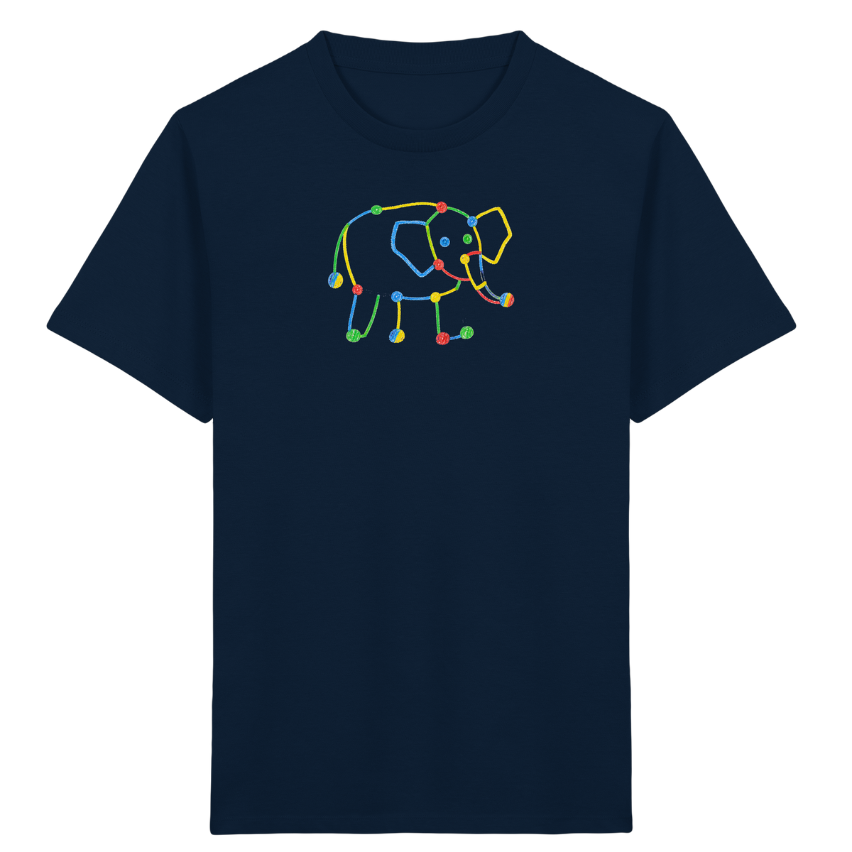 Farbpunkt Elefant Kinderzeichnung - Kinder Bio T-Shirt