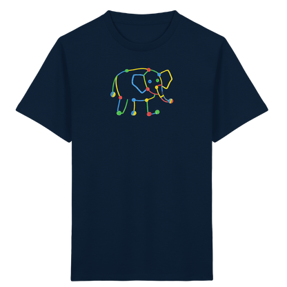 Farbpunkt Elefant Kinderzeichnung - Kinder Bio T-Shirt