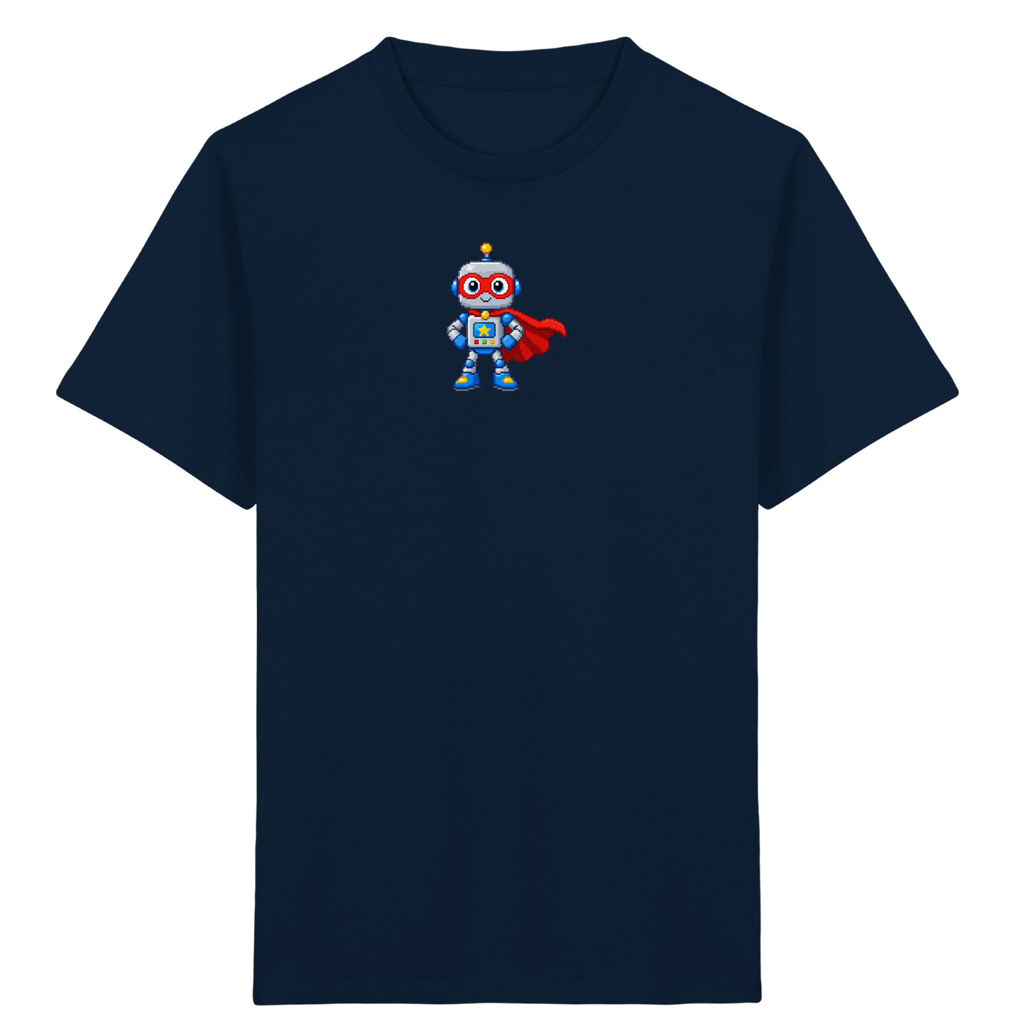 Pixel-Roboter Superhelden-Shirt: Freundliches Design - Kinder T-Shirt
