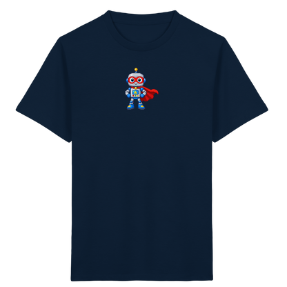 Pixel-Roboter Superhelden-Shirt: Freundliches Design - Kinder Bio T-Shirt