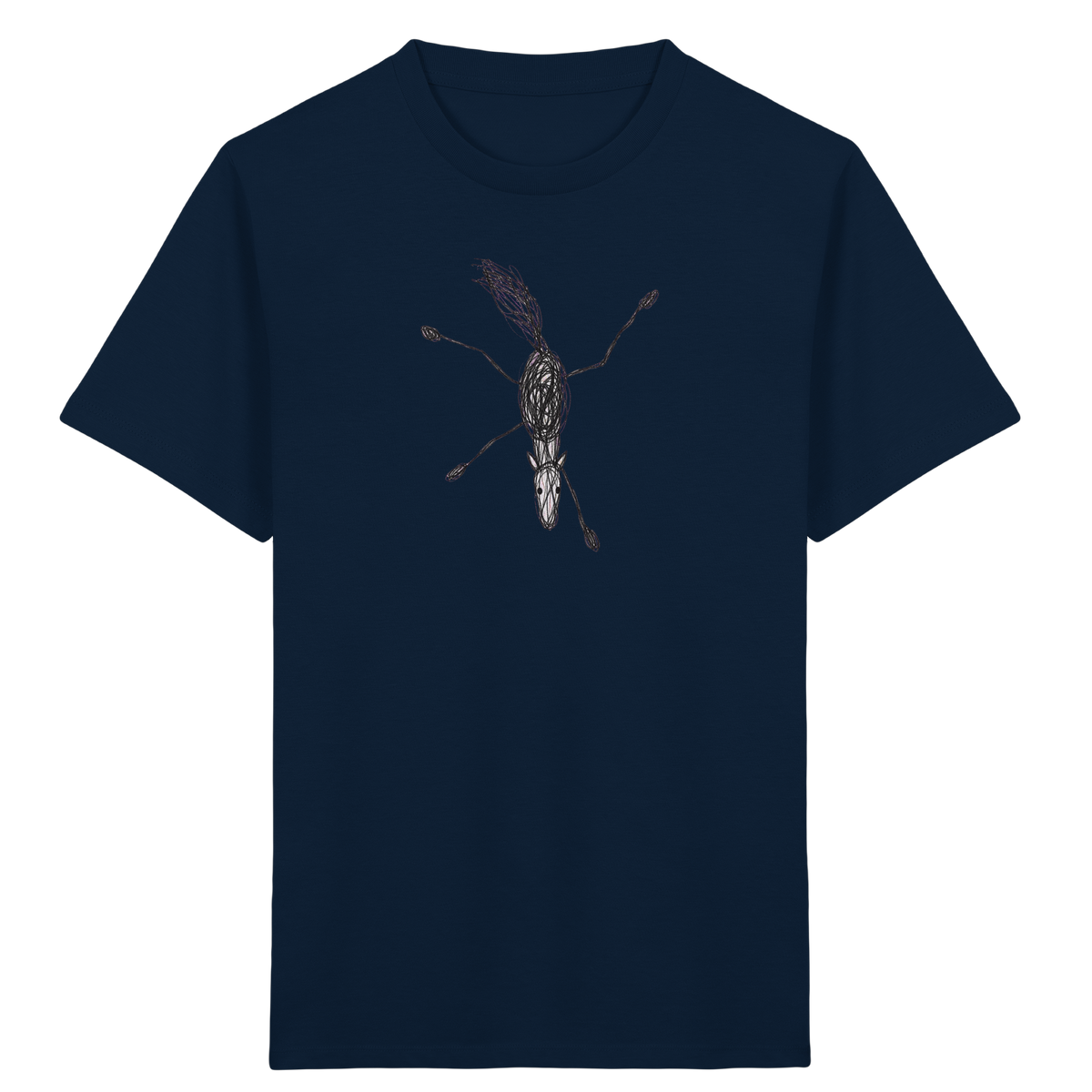 Pferd von oben gezeichnet - Kinder Bio T-Shirt