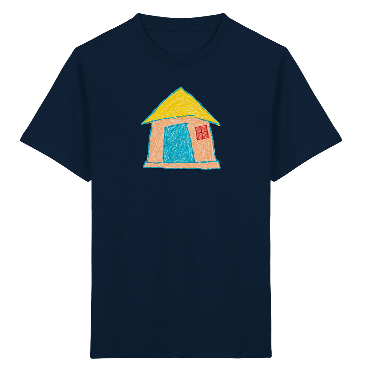 Pfirsichfarbenes Türhaus für Kinder - Kinder Bio T-Shirt