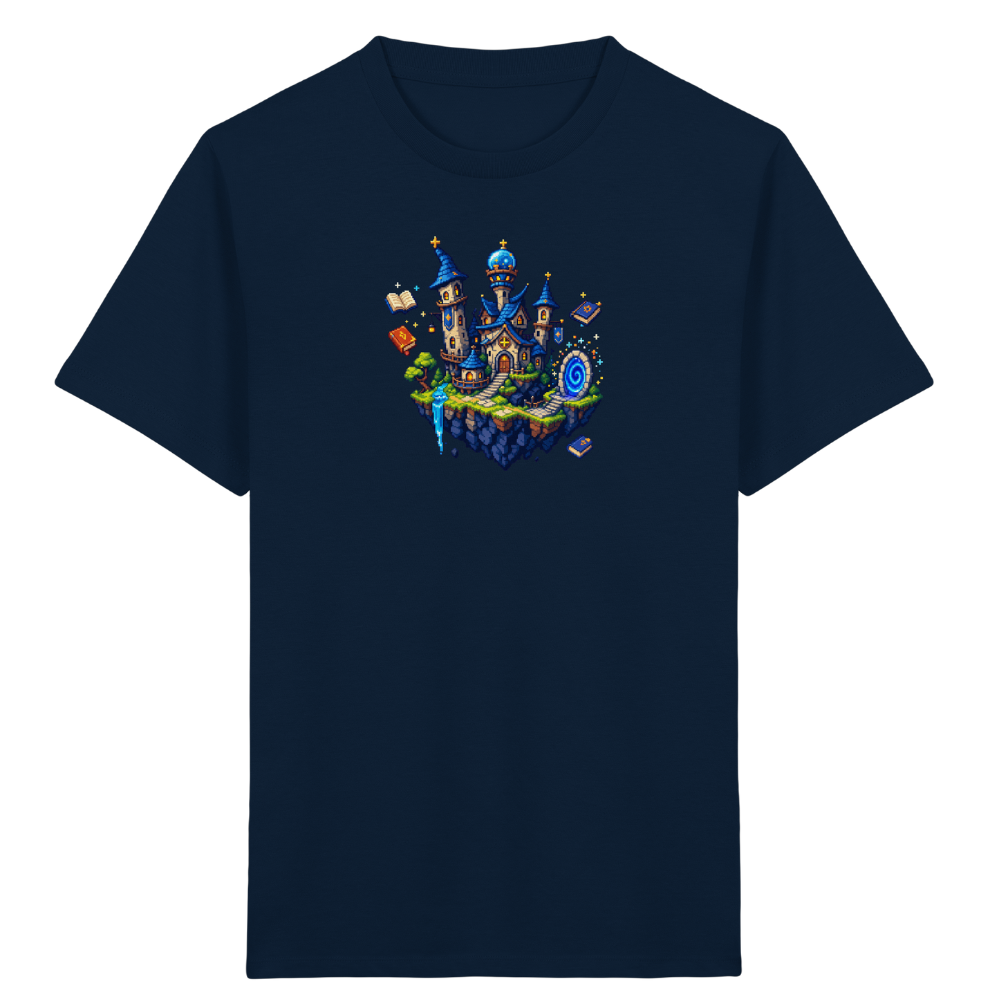 Magische Akademie schwebende Insel Pixel-Shirt - Kinder Bio T-Shirt