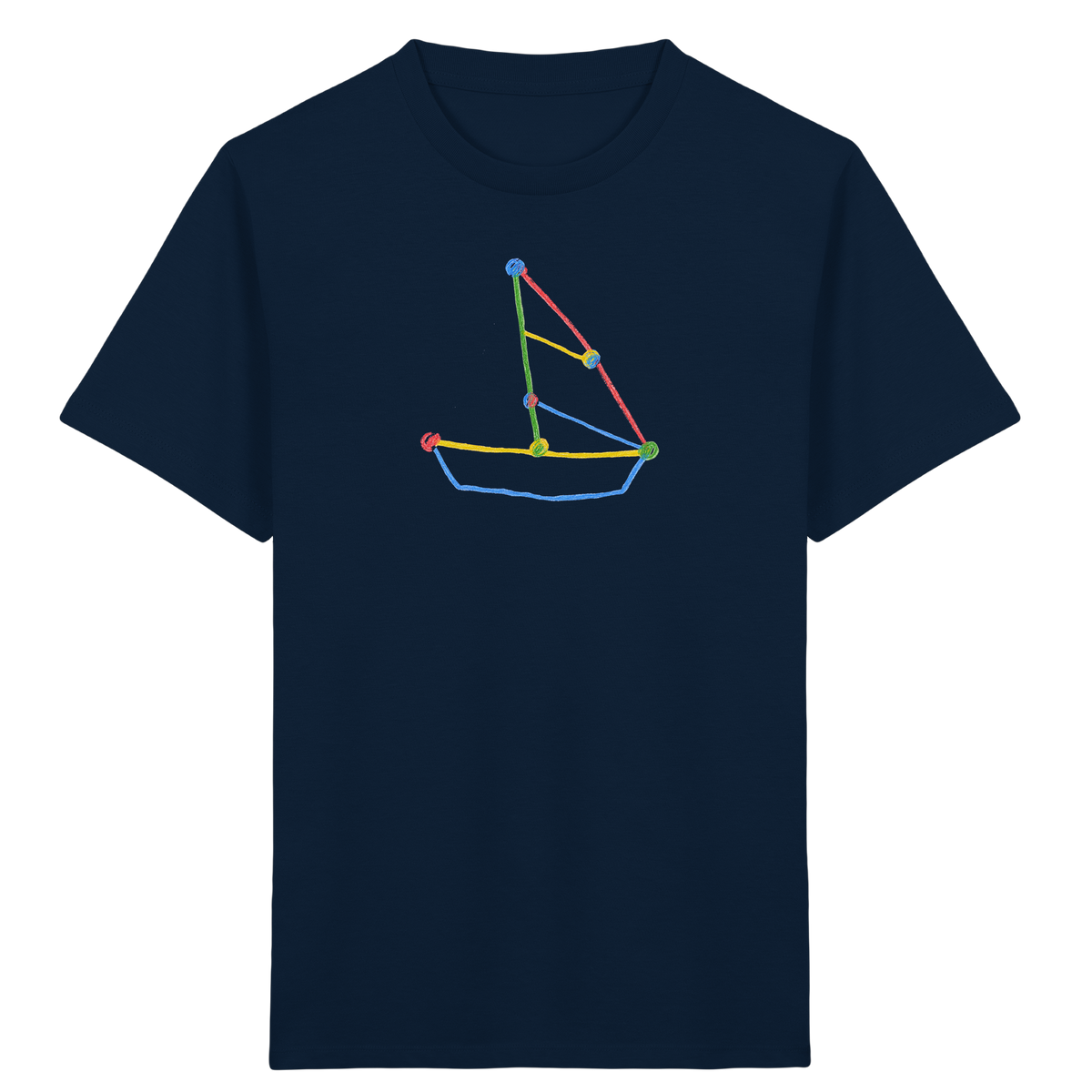Buntes Farbpunkt Segelboot - Kinder Bio T-Shirt