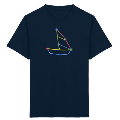 Buntes Farbpunkt Segelboot - Kinder Bio T-Shirt