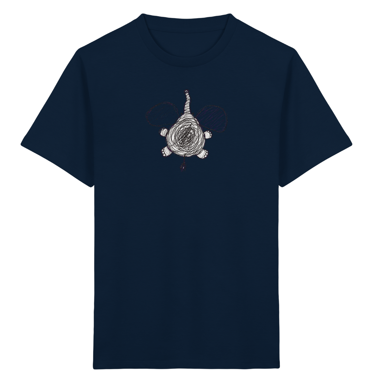 Elefant von oben gezeichnet - Kinder Bio T-Shirt