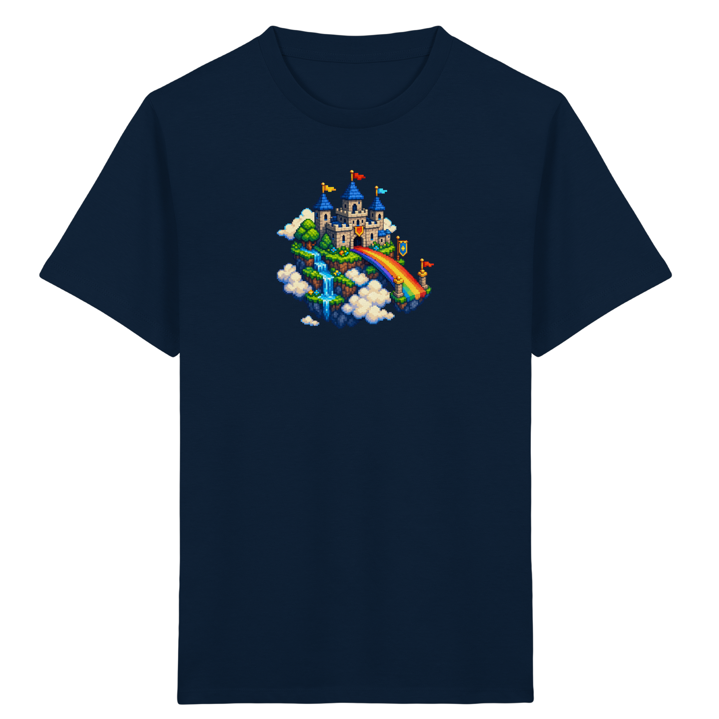 Magische Märchenburg im Pixel Art Design - Kinder Bio T-Shirt