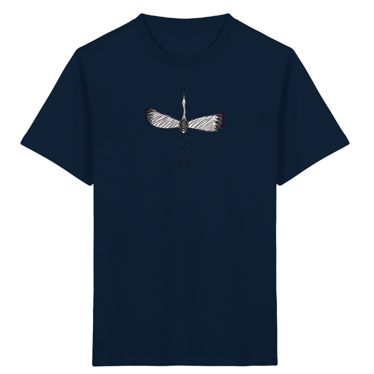 Storch von oben gezeichnet - Kinder Bio T-Shirt