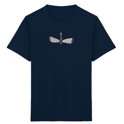 Storch von oben gezeichnet - Kinder Bio T-Shirt