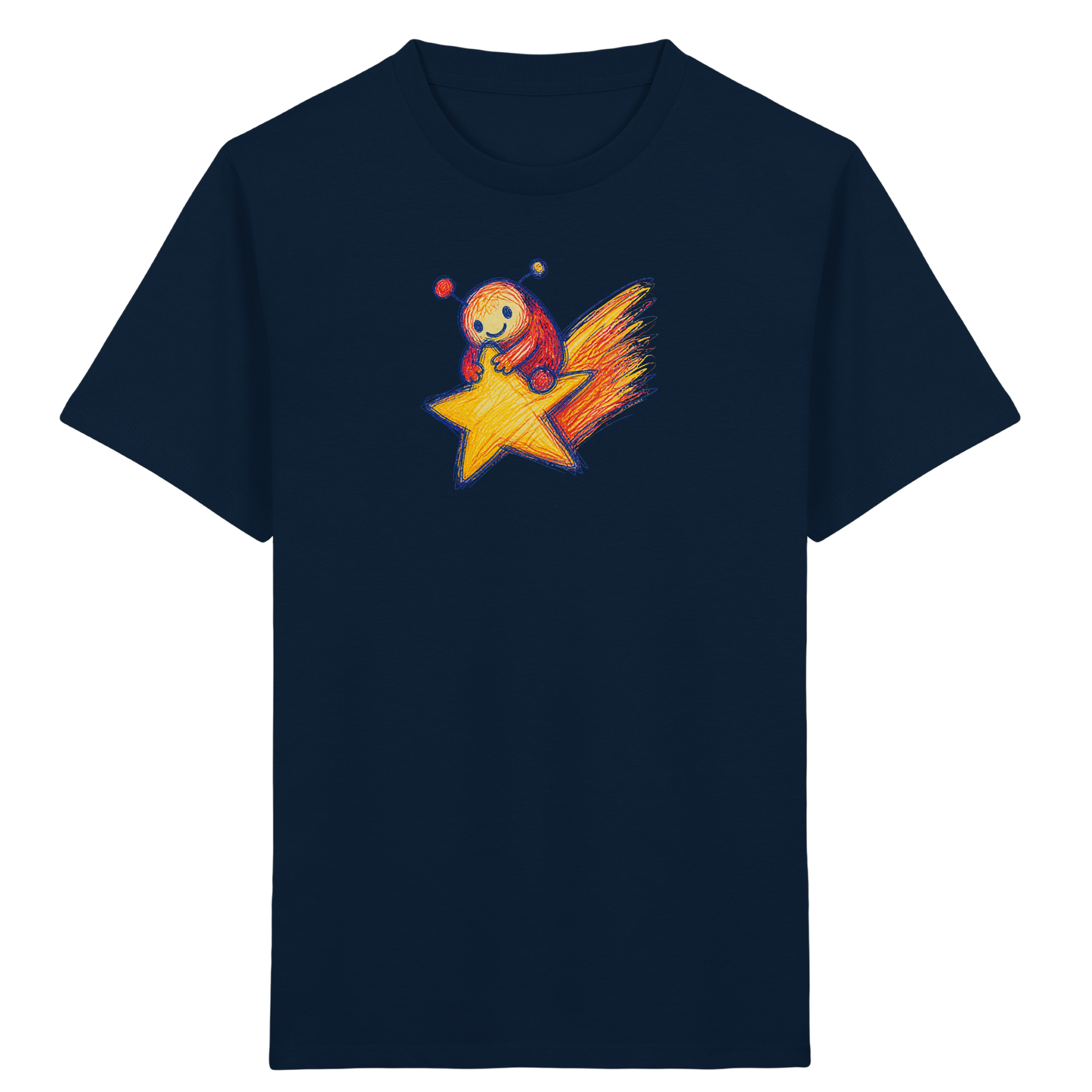 Kleines Monster auf Sternschnuppe - Kinder Bio T-Shirt