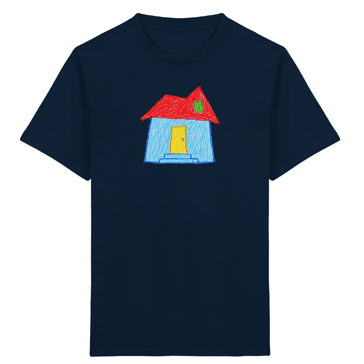 Rotes Knickdachhaus für Kinder - Kinder Bio T-Shirt