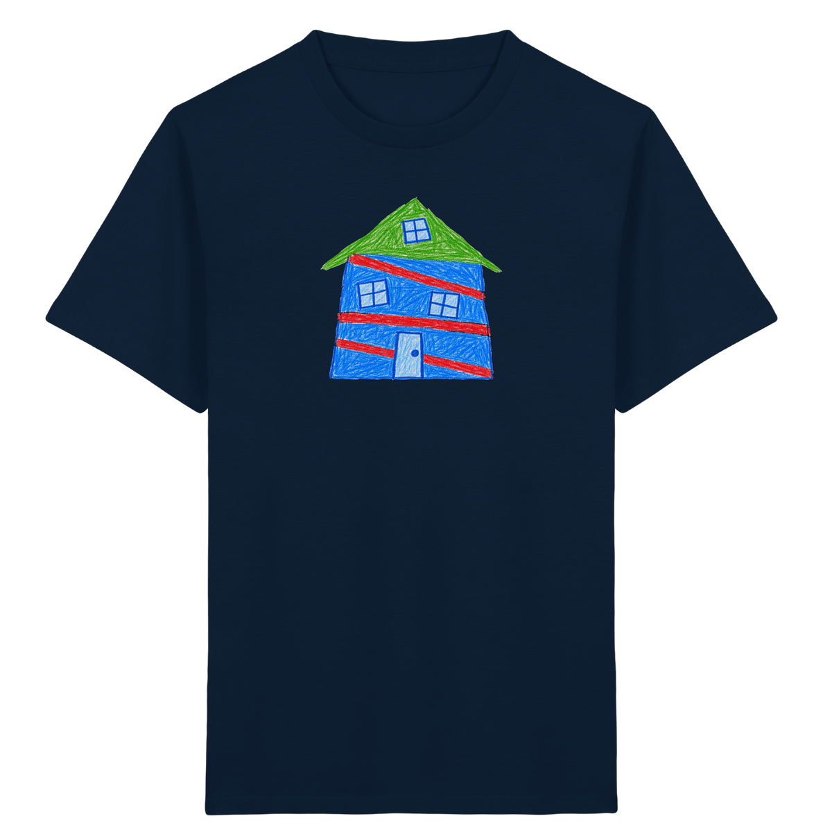 Blaues Balkenhaus Kinder T-Shirt - Kinder Bio T-Shirt