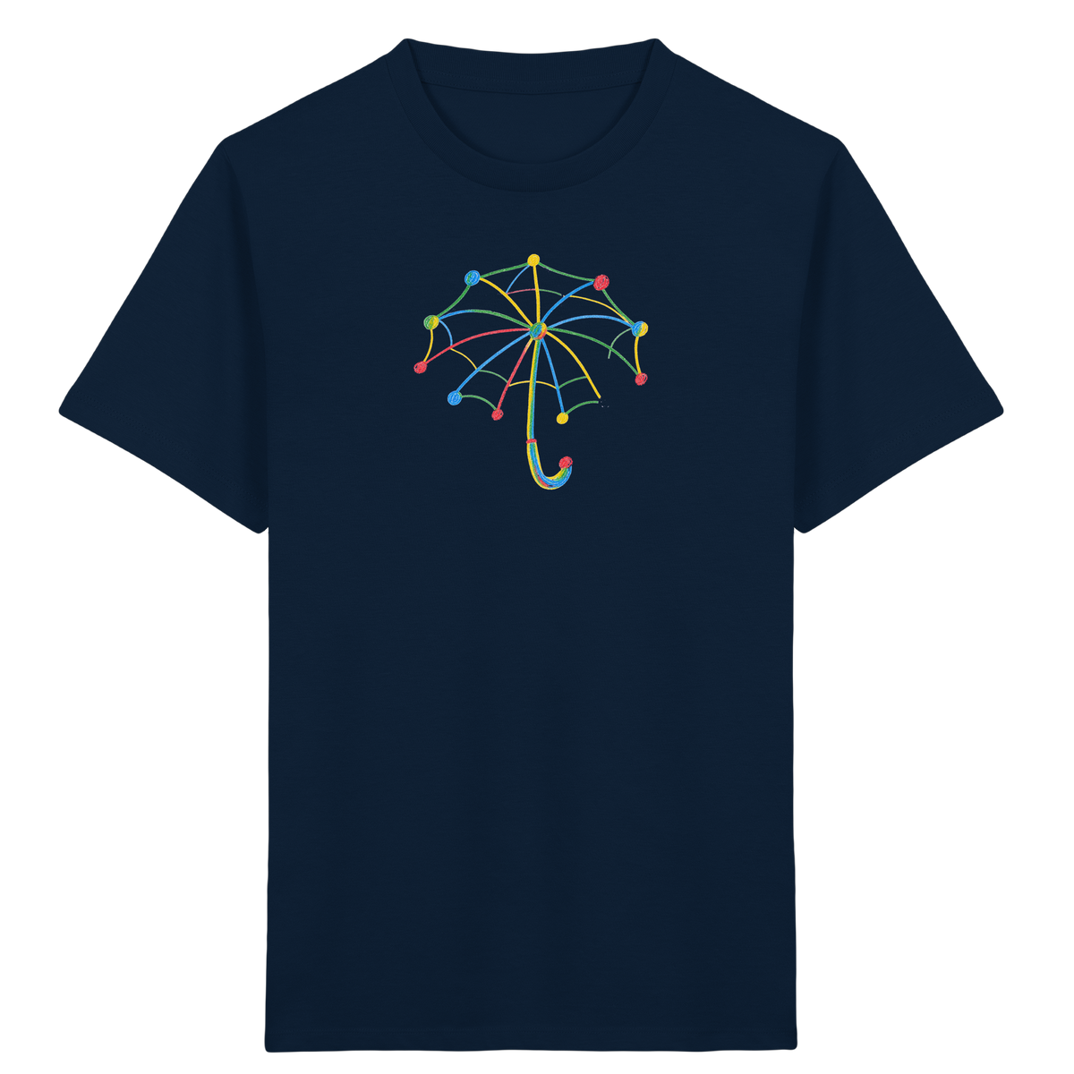 Bunter Farbpunkt Regenschirm - Kinder Bio T-Shirt