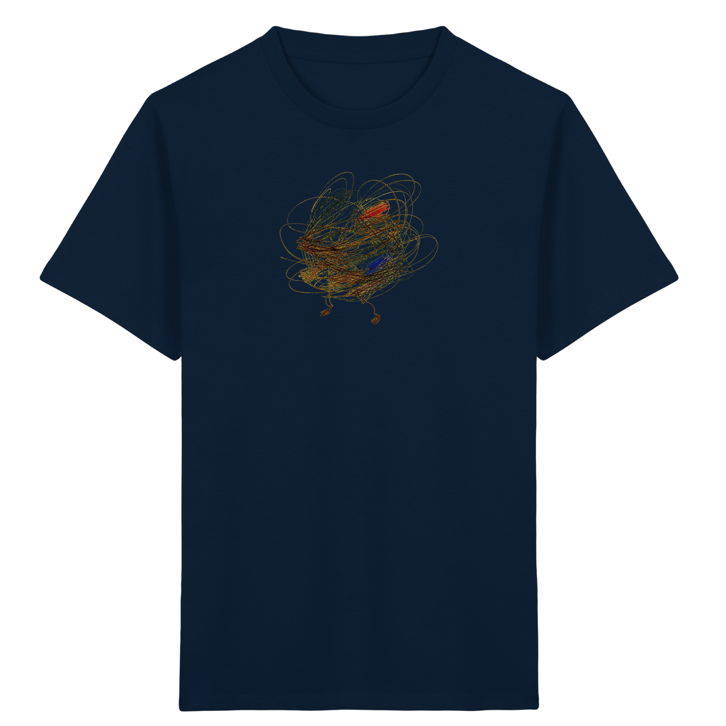 French-Navy Kinder Bio T-Shirt mit abstraktem Vogel-Motiv