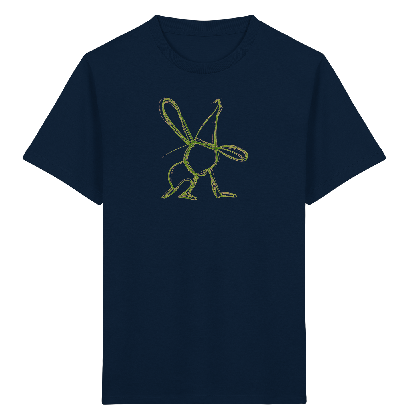 Moosgrüner Wackelhase mit Schultüte - Kinder Bio T-Shirt