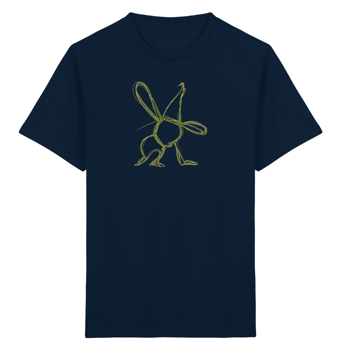 Moosgrüner Wackelhase mit Schultüte - Kinder Bio T-Shirt