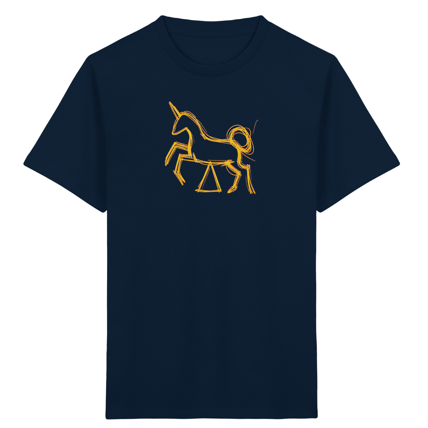 Currygelbes Einhorn zur Einschulung - Kinder Bio T-Shirt