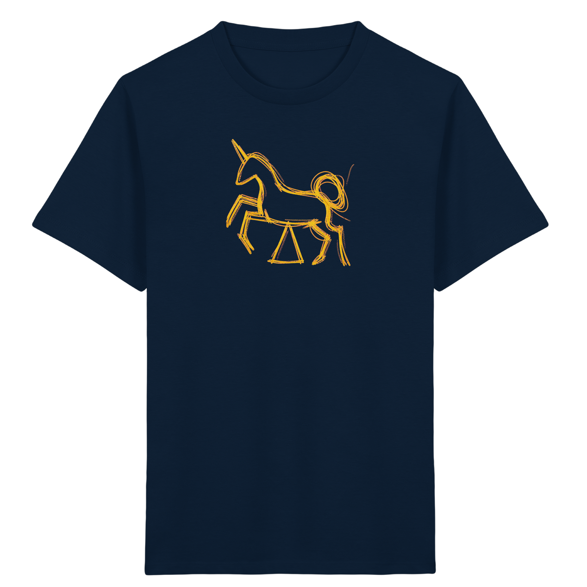 Currygelbes Einhorn zur Einschulung - Kinder Bio T-Shirt