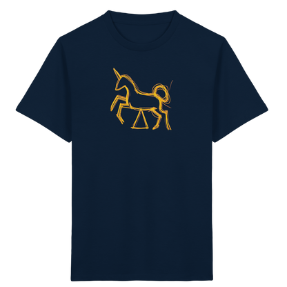 Currygelbes Einhorn zur Einschulung - Kinder Bio T-Shirt