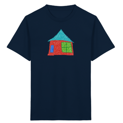 Rotes Haus mit Türkisdach - Kinder Bio T-Shirt