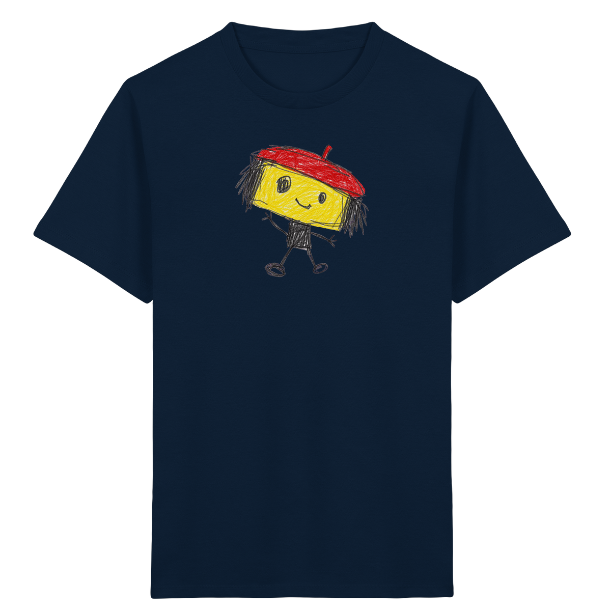 Kritzelkopf mit roter Mütze - Kinder Bio T-Shirt