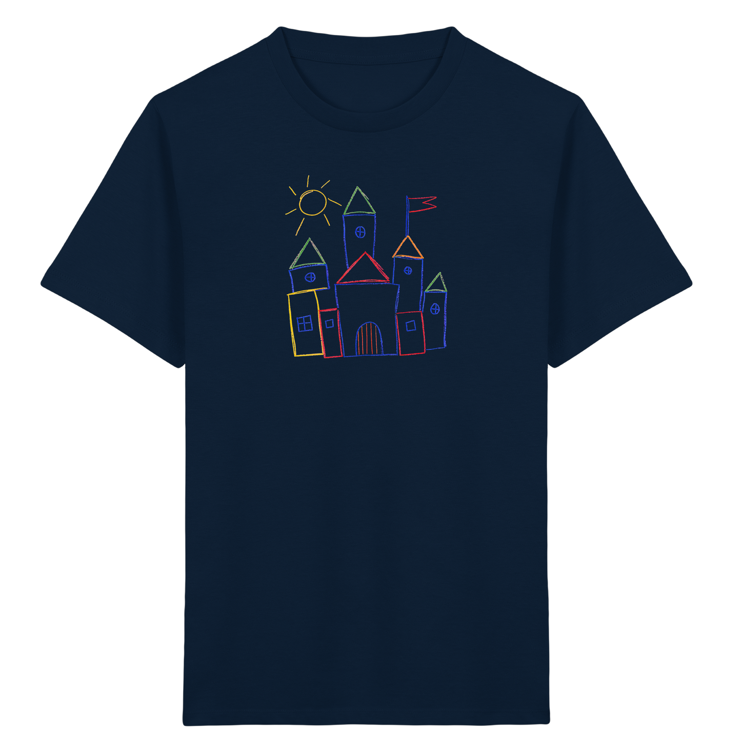Fröhliches T-Shirt mit Märchenburg Motiv - Kinder Bio T-Shirt