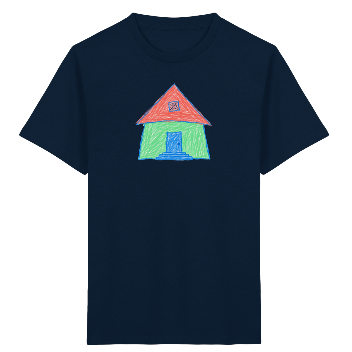 Mintgrünes Haus mit Spitzdach - Kinder Bio T-Shirt