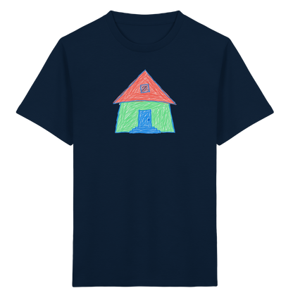 Mintgrünes Haus mit Spitzdach - Kinder Bio T-Shirt